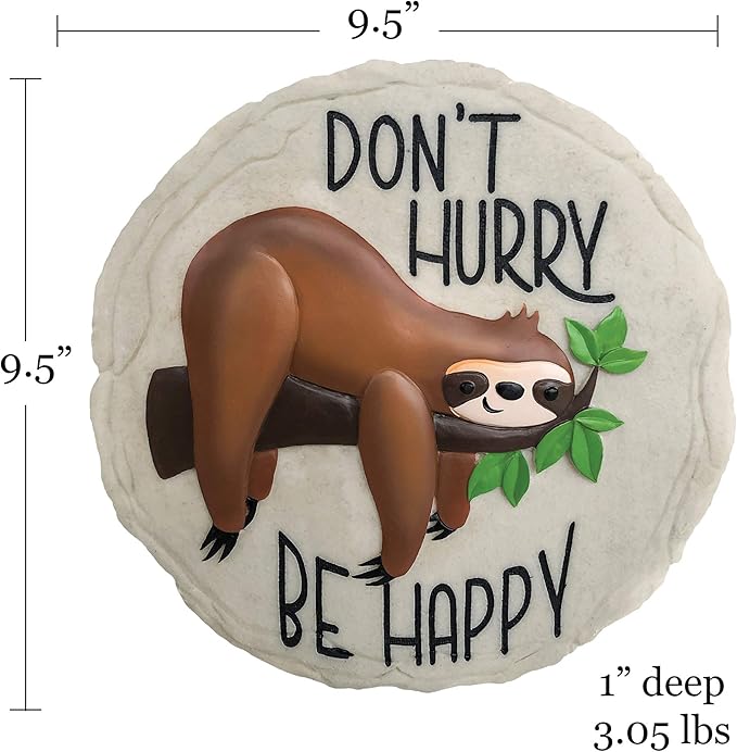Spoontiques - Garden Décor -Sloth Stepping Stone - Decorative Stone for Garden
