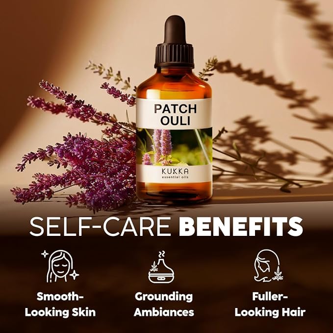 Kukka Patchouli Essential Oil for Skin & Diffuser - 4 Fl Oz - 100% Pure Natural Patchouli Oil, Captivating Scent for Body Perfumes, Aromatherapy & Soap Making Scent DIY