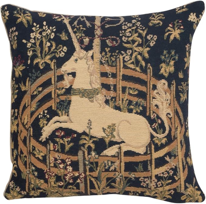Charlotte Home Furnishings Decorative Pillow Covers for Couch 13X13 in Unicorn Throw Pillow Covers for Sofa Tapestry Square Pillow Cases for Bed Living Room Soft European Cotton Jacquard Woven
