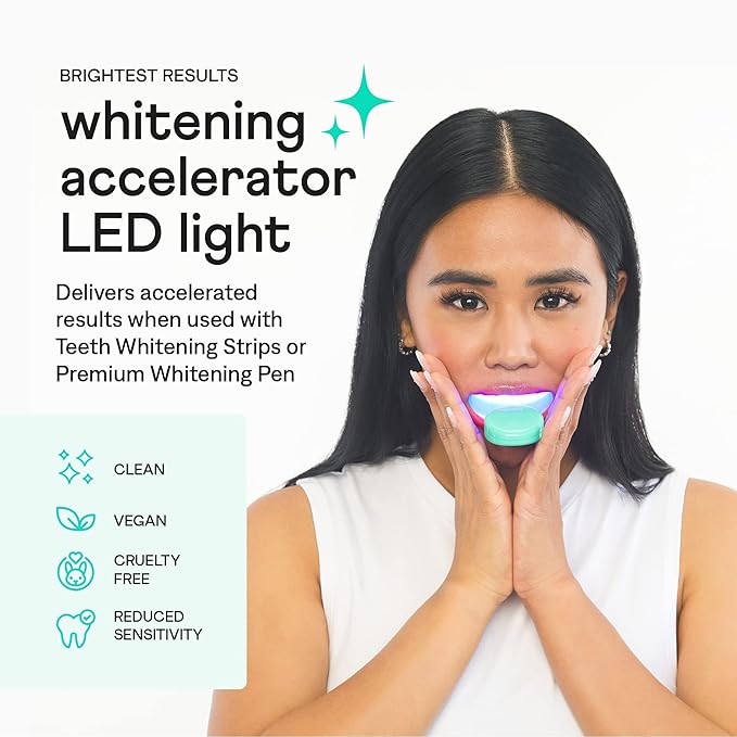Zimba Supreme LED Teeth Whitening Kit with 3 Whitening Pens | LED Accelerator Light for Coffee, Wine, Soda, Tea, Tobacco, and Other Stains