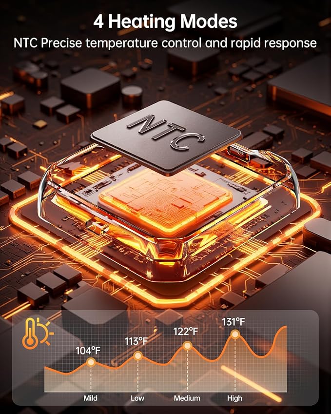 Lower Back Massager with Heat, Heating Pad for Back Pain Relief, Wrap Around Heating Pad with 4 Heat 3 Vibration, Adjustable Size, Touchscreen Control, Gifts for Women Men Mom Dad