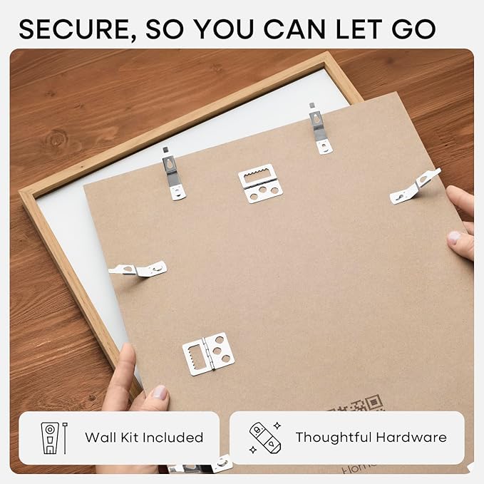 Homeforia 20x28 Picture Frame Wood, High End Natural Oak 20 x 28 Light Wooden Poster Frame with Mat 14 by 22, 20x28 Frames Matted to 14x22 Photo, 28by20 Thin Frames, Tempered Glass, Wall Kit, Set of 1