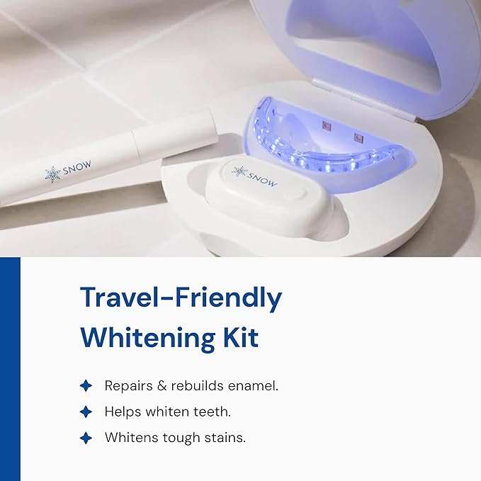 Snow Teeth Whitening Kit - Snow Teeth Whitening Serum and LED Mouthpiece Whitener, Formulated with Hydroxyapatite, Good for 2 Months - Wireless Kit with 1 Wand