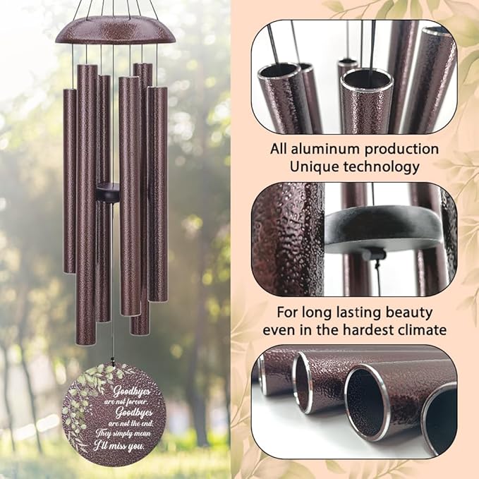 Personalized Memorial Wind Chimes, Customized Wind Chime Outdoor, Custom Wind Chimes in Loving Memory, Sympathy Gift After The Loss of Mom Dad, or Loved One