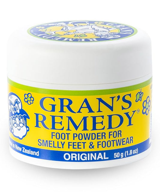Gran's Remedy Shoe Deodorizer and Foot Powder for Smelly Feet - Effective Shoe Odor Eliminator in Travel Size - Absorbs Sweat and Moisture for Shoes and Feet - Unscented