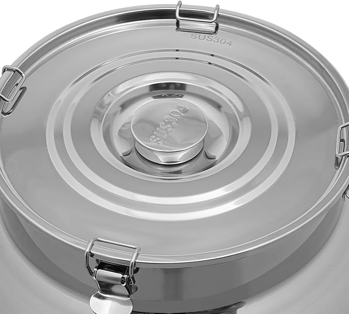 Stainless Steel Milk Can, 304 Stainless Steel Pail 20Gal Milk Can with Sealed Lid, 76L Hanging Lid Metal Milk Jug Bucket for Oil Tea Wine