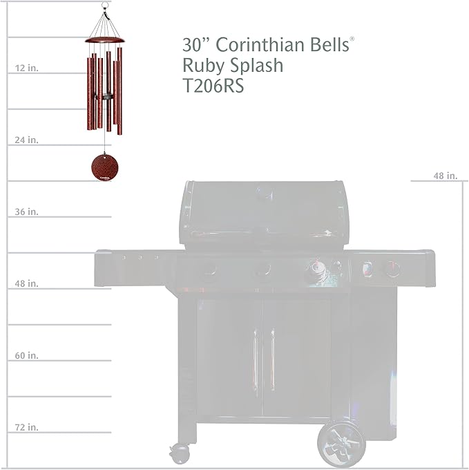 Corinthian Bells by Wind River - 30 inch Ruby Splash Wind Chime for Patio, Backyard, Garden, and Outdoor Decor (Aluminum Chime) Made in The USA