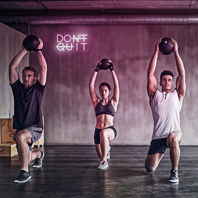 Don't Quit LED Neon Sign for Wall Decor, DO IT Neon Lights Party Decorations, USB Powered Switch Lighting Adjustable for Office, Gym, Man Cave, Gamer Room Decor