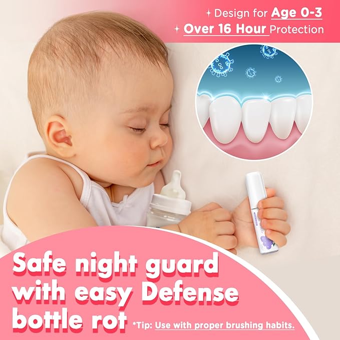 Mouth Spray for Kids, Toddler Toothpaste Helper, Fluoride Free Baby Toothpaste Cavity Protection, Oral Care with Natural P113+ Antibacterial Peptide - for Newborns to Age 6, Grape