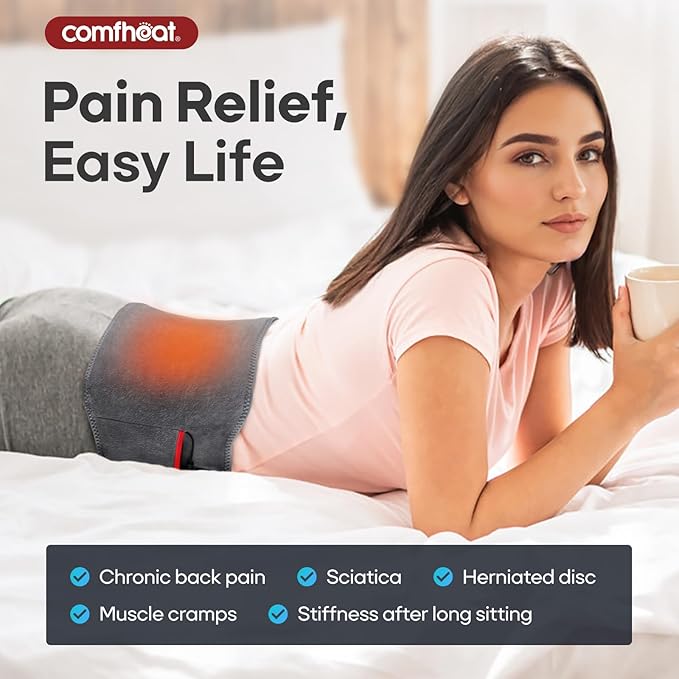 Portable Heating Pad for Back Pain Relief, Upgraded Cordless Lower Back Heat Pads Wearable 10000mAh Battery Powered, Hot Compress, Extra Large 60", Gift for Women Men, Fit Size S/M/L/XL