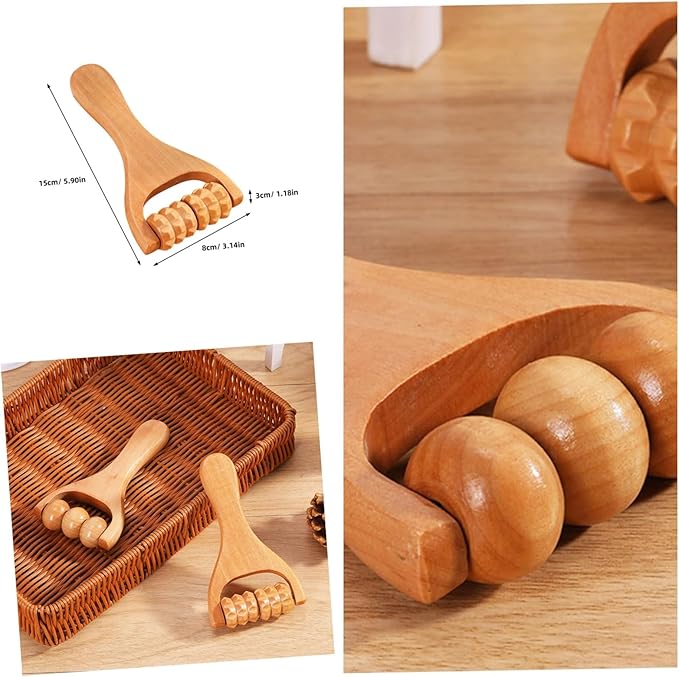 Wooden Foot Massager Tool with Roller - Ultimate Foot Roller Massage Device for Pain Relief, Natural Wood Massage Tools for Relaxation