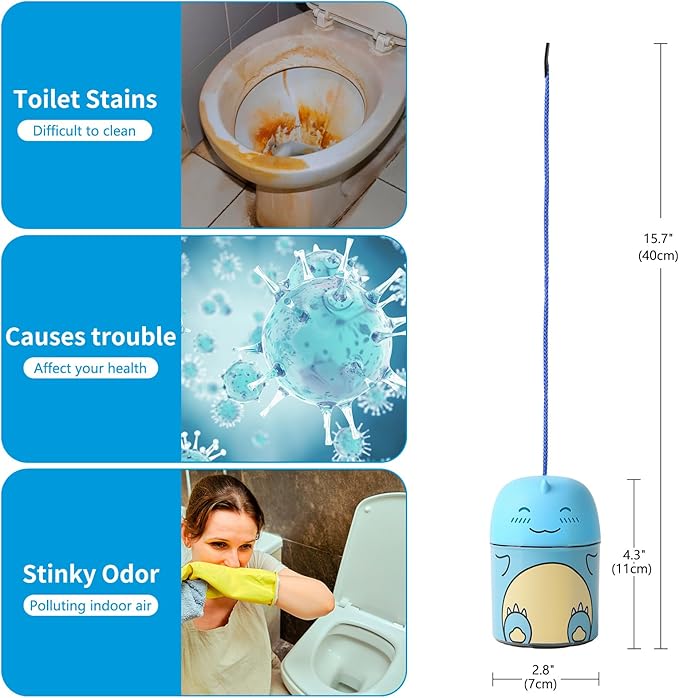 Toilet Bowl Cleaner-Cute Dinosaur-Shaped Toilet Bowl Cleaner Bottle Automatic Bathroom Toilet Tank Cleaner Easy-To-Use Septic Safe Toilet Cleaner in Bottle with Ocean Scent (1, blue)