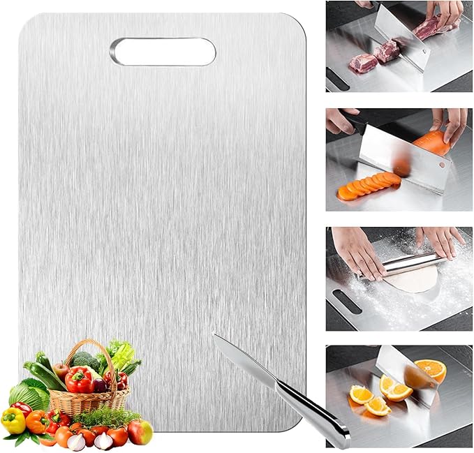 Titanium Cutting Board - 1 pack Titanium Cutting Boards for Kitchen,Double Sided Titanium Cutting Mat（7.67 * 11.81in）