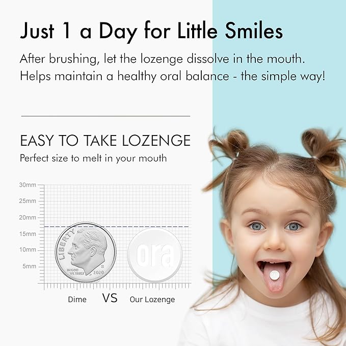 Kids Dental Probiotics for Anti-Cavity + Healthy Teeth and Gums, 8 Billion CFU Probiotics for Oral Health, Yogurt Flavor 2-Pack