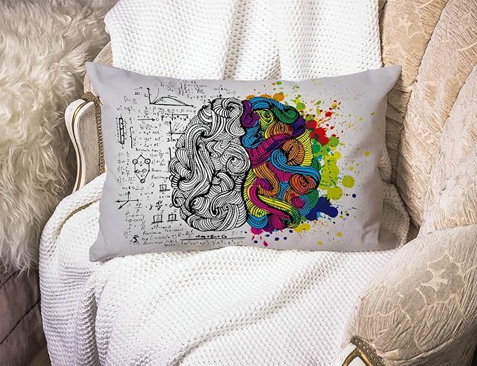 Brain Science Pillow Covers 12" x 20" Lumbar Pillow Covers Home Decorative Cotton Linen Cushion Case for Sofa Couch Housewarming Family Room Décor