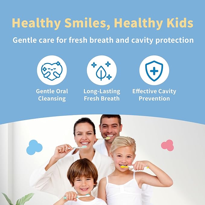 Mouth Spray for Kids, Toddler Toothpaste Helper, Fluoride Free Baby Toothpaste Cavity Protection, Oral Care with Natural P113+ Antibacterial Peptide - for Newborns to Age 6 (Watermelon)