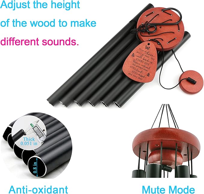 Memgift Wind Chimes for Outside Sympathy Wind Chimes for Loss of Loved One Memorial Gifts for Loss of Mother Father Daughter Sister Son Garden Yard Home Decor Keepsake Those We Love