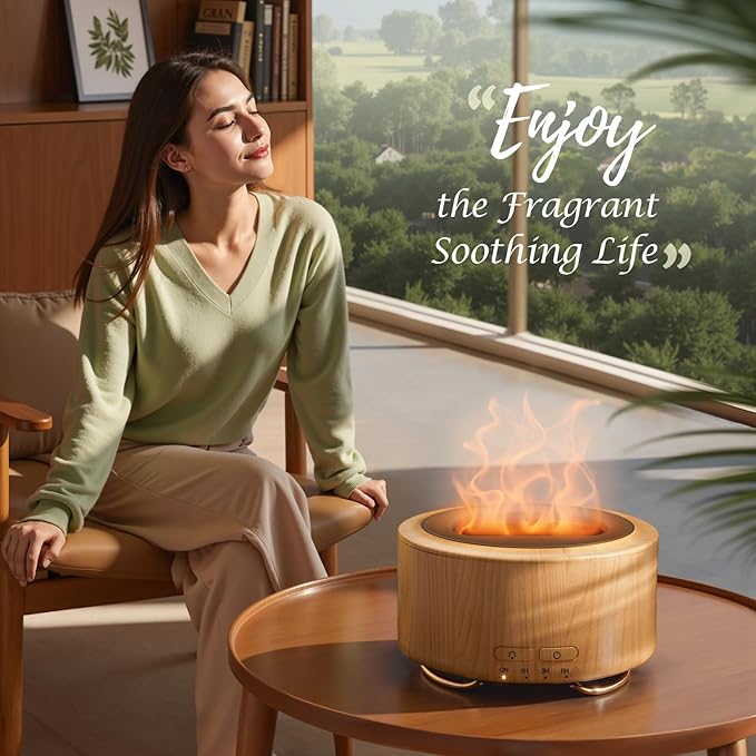 Essential Oil Diffuser for Home: 500ML Aroma Diffuser for Hotel Office Yoga Room - Humidifier with 9 Colors LED Night Light for Kids/Women Home Relaxation, Bright Yellow