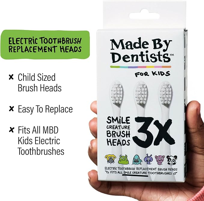 Kids Electric Toothbrush - Rechargeable Vibrating Toothbrush with Timer, Includes 6 Replacement Heads, Gently Cleans Teeth, for Girls and Boys, Kids & Toddlers Age 2+, Monster