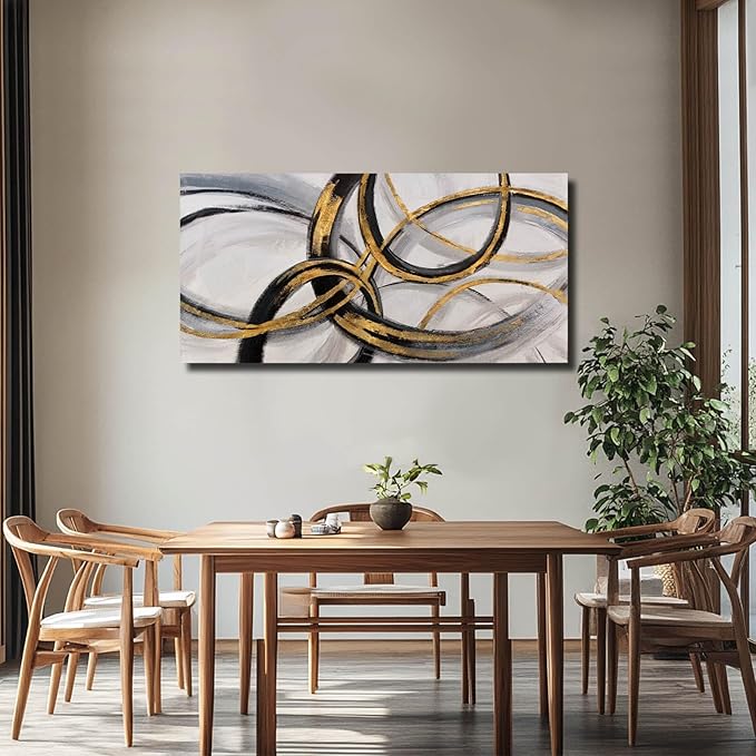 SOUGUAN Canvas Wall Art - Black and White Artwork - Abstract Graffiti Painting - Wall Art for Living Room Bedroom Kitchen Home Wall Decorations 20x40 Inch