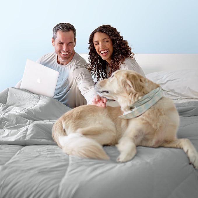 Dream Valley®Outlast®Deepsleep Cooling Comforter, Full/Queen Size, NASA-Grade Space Technology Cooling Blanket for Hot Sleepers Night Sweats, Q-Max > 0.45 Aerocool™Breathable, Cool Grey, 90"x90"