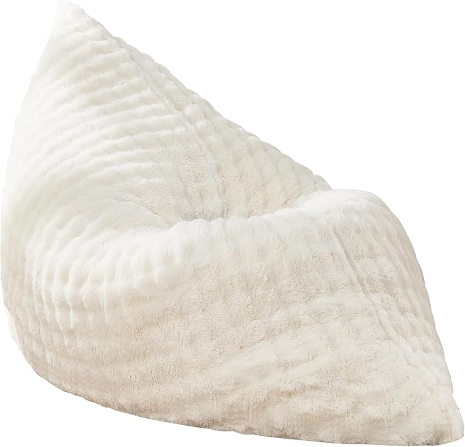 Hobestluk 3 in 1 Bean Bag Chair Giant Bean Bag Chairs for Adults with Bubble Cover Convertible Bean Bag Floor Cushion with Machine Washable Cover for Living Room (Bubble White)