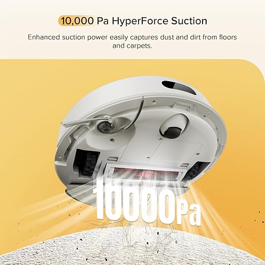 roborock Q7 M5 Robot Vacuum and Mop Combo, 10,000Pa HyperForce Suction, Robotic Vacuum Cleaner, Dual Anti-Tangle System, APP-Controlled Mopping, LiDAR Navigation, for Pet Hair and Carpet, White