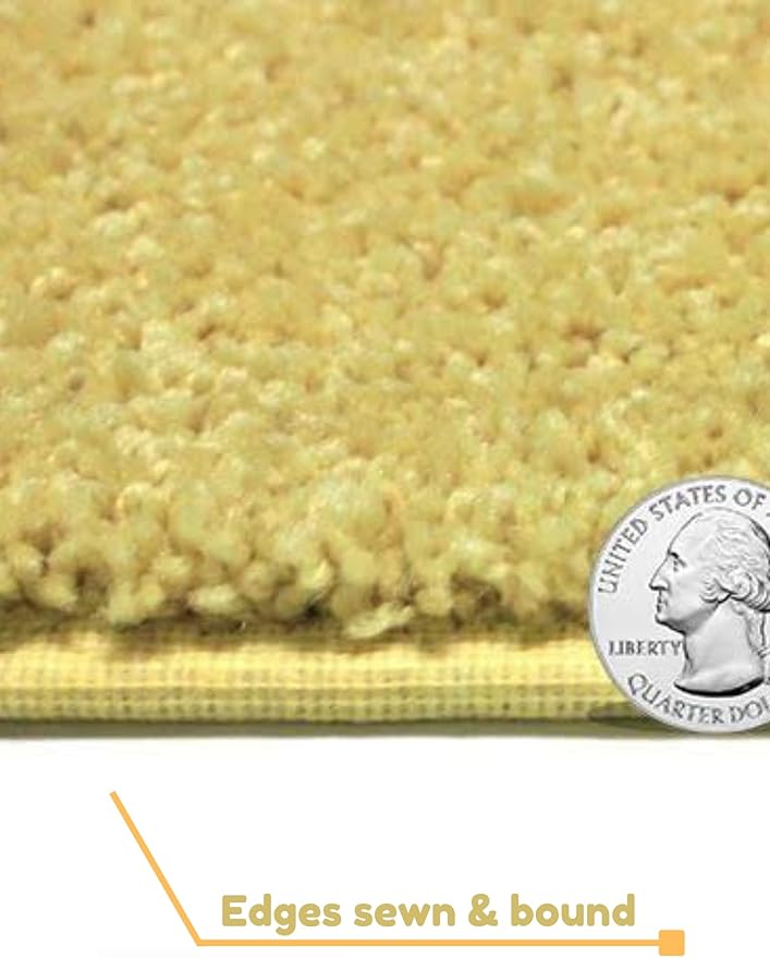 KOECKRITZ Soft and Colorful Kids Classroom Area Rugs (Passes Flammability Pill Test) Many Sizes and Bright Colors to Select from (3' Round, Lemon)
