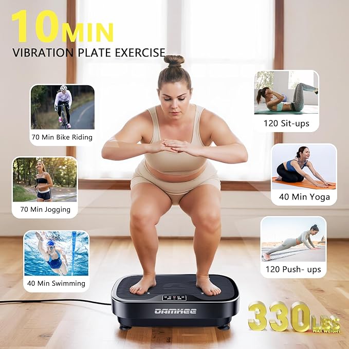 Vibration Plate Exercise Machine for Lymphatic Drainage, 2025 Advanced Triple Motors Vibrating Equipment for Weight Loss, Whole Body Workout with Magnetic Acupoints, Gym Home Shake Board for Fitness