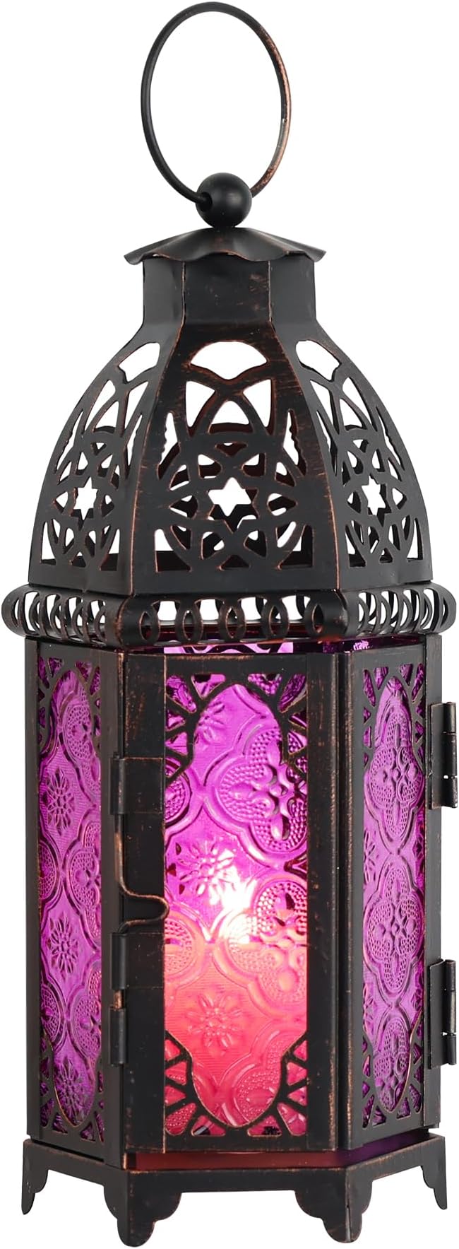NEEDOMO Halloween Decorations,11'' Moroccan Lanterns Decorative Indoor & Outdoor, Vintage Christmas Candle Holder, Metal Lanterns Decorative, Table, Patio, Porch, Shelf, Christmas Spring Home Decor