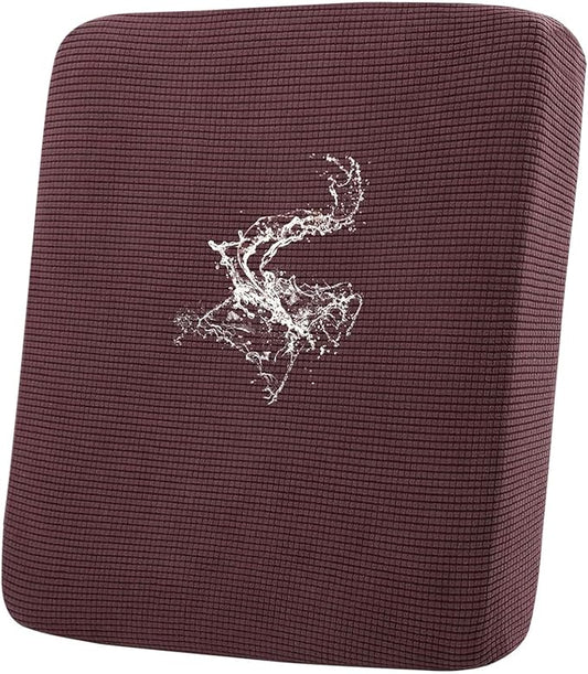 hyha Waterproof Couch Cushion Covers for Pets, Non Slip Sofa Cover for Dogs Washable, Soft Thick Stretch Jacquard Fabric, Sofa Slipcovers with Elastic Bottom (1 Piece for Backrest M, Chocolate)