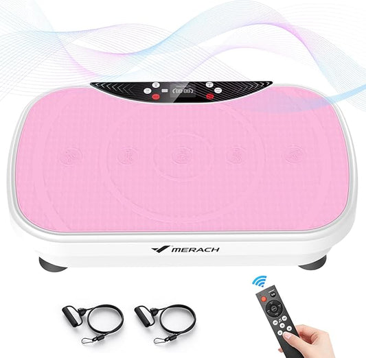 MERACH Vibration Plate Exercise Machine, Vibration Plate for Lymphatic Drainage Weight Loss, Vibrating Plate Exercise Machine with Bluetooth and LED Display, Workout Equipment for Women Men Home