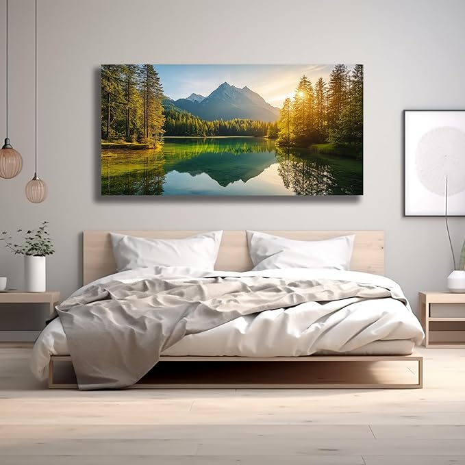 Yuaxker Large Nature Pictures Wall Decor Green Landscape Posters Modern Inspirational Wall Art Trendy Wall Prints Artwork for Living Room Bedroom Dining Room Office Home Decor 30x60inch