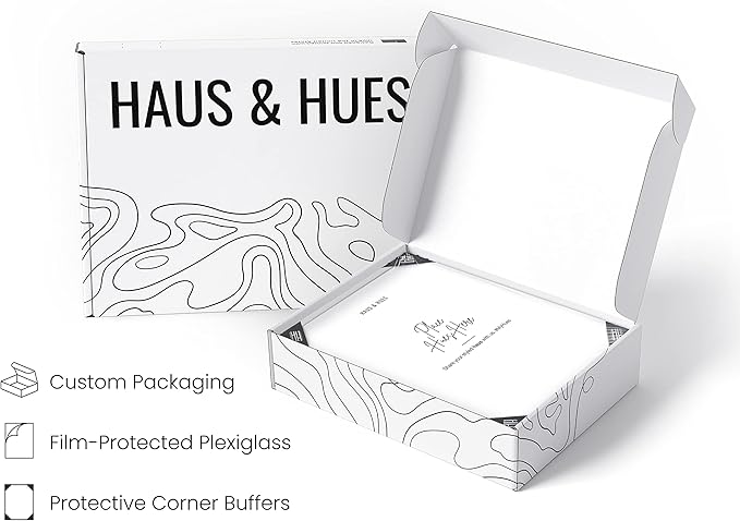 HAUS AND HUES 16x24 White Picture Frame - White 16x24 Frame Aluminum, Vertical & Horizontal Hanging, Shatterproof Plexiglass - Ideal for Home, Room, Office Decor (16x24 in, White)