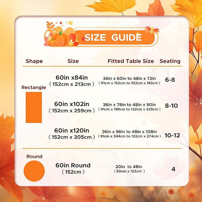 sancua Rectangle Tablecloth 60 x 120 Inch Burnt Orange, Stain and Wrinkle Resistant Washable Fabric Fall Table Cloth, Thanksgiving Polyester Table Cover for Dining Parties Rust Pumpkin Orange