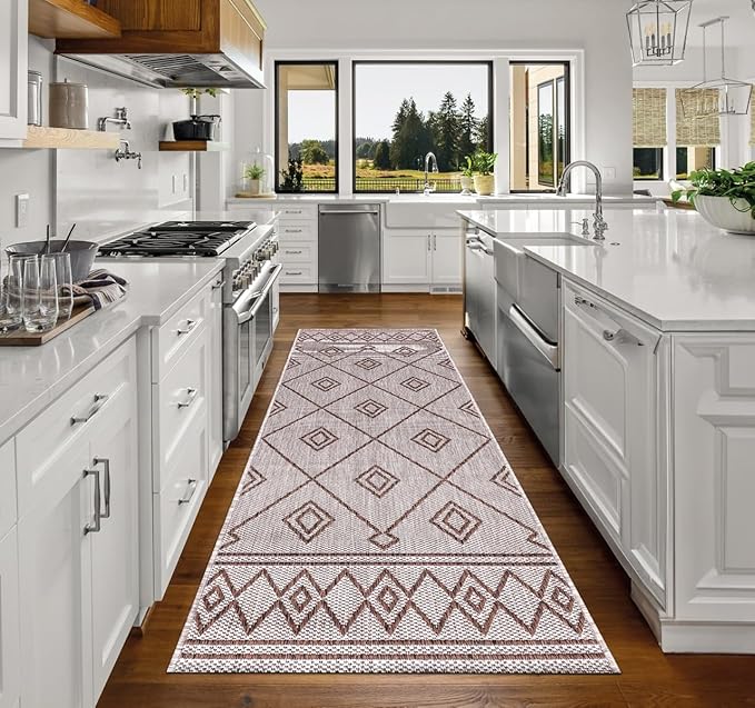 Keen Home Design Terrace Outdoor Runner Rug - 2x6 Washable Indoor/Outdoor Rug for Patio, Kitchen, Balcony, Beach, Garden, Deck and Porch, Size: 2'2"x5'7"