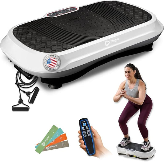 Lifepro Waver Vibration Plate Exercise Machine – High-Intensity Vibration for Muscle Activation, Full-Body Workout Vibrating Platform with Loop Bands, Fitness Equipment for Strength Toning & Fat Loss