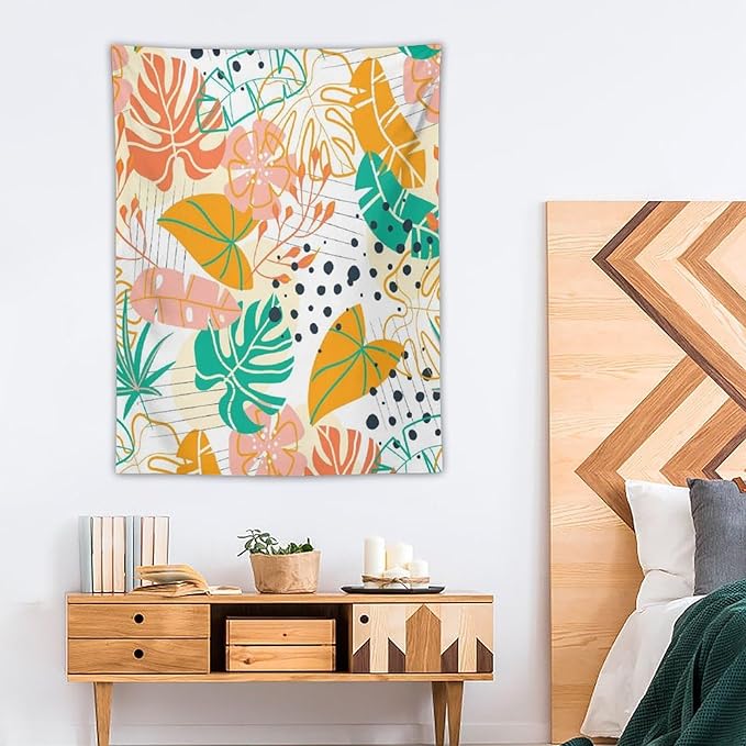 ICMOLYYENLO Tropical Palm Leaves Wall Tapestry, Wall Art for Room Decoration Beautiful Wall Hanging for Bedroom Living Room Dormitory Apartment 30x40 Inch