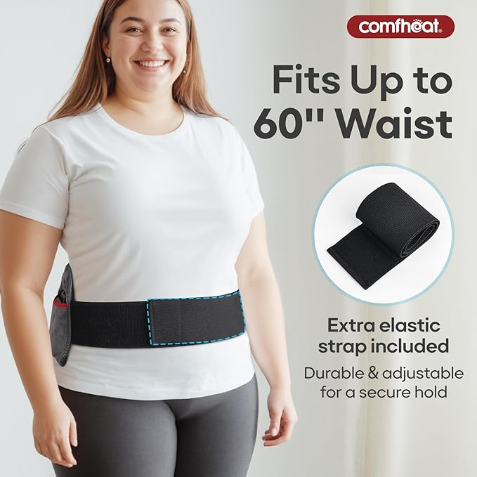 Portable Heating Pad for Back Pain Relief, Upgraded Cordless Lower Back Heat Pads Wearable 10000mAh Battery Powered, Hot Compress, Extra Large 60", Gift for Women Men, Fit Size S/M/L/XL