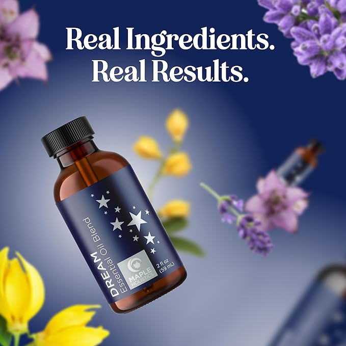 Sleep Essential Oil Blend for Diffuser - Dream Essential Oils for Diffusers Aromatherapy and Relaxation with Clary Sage Ylang-Ylang Roman Chamomile and Lavender for Sleep Time Support (2 Fl Oz)