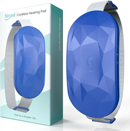 Slimpal Portable Heating Pad for Period Cramps, Electric Cordless Back Belly Waist Heating Pad for Menstrual Cramp Relief, Rechargeable Wearable Heat Belt Gifts for Her Women Girl Wife, Navy