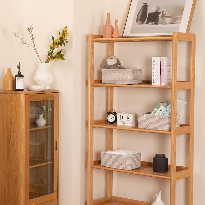 3 Pack Small Storage Baskets for Organizing, Cute Woven Decorative Gift Baskets for Shelves, Mini Closet Organizer Bins with Handles, 11.81''Lx7.87''Wx4.72''H-Brown