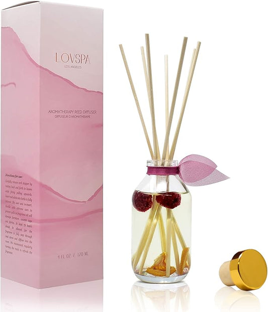 LOVSPA Reed Diffuser Set, Hawaiian Breeze Scented Oil Diffuser with Sticks, Home Fragrance Accessories for Bathroom Shelf Decor, Aroma Diffusers for Home or Office Desk, USA Made