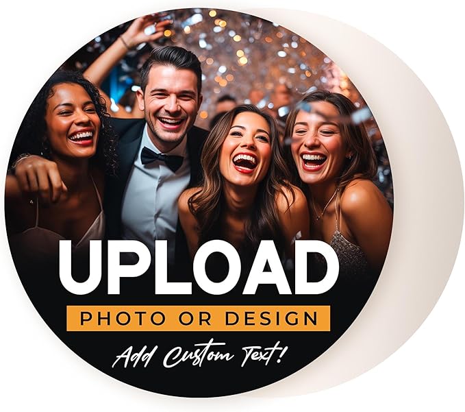 60 Pack, Personalized Drink Coasters, Custom Cardboard Coasters with Photo and Text, Design Your Own Coaster for Events, Parties, Bars, and Unique Gifts, 3.95" Round