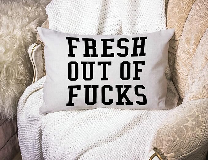 Pillow Covers with Fresh Out of f CKS Quotes 12" x 20" Lumbar Pillow Covers Home Decorative Cotton Linen Cushion Case for Sofa Couch Housewarming Family Room Décor