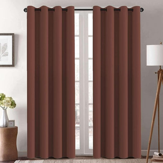 H.VERSAILTEX Blackout Curtains 84 inches Long for Living Room Thermal Insulated Room Darkening Window Treatment Panels Drapes Light Reducing Curtains for Bedroom, 2 Panels, 52" W x 84" L, Rust