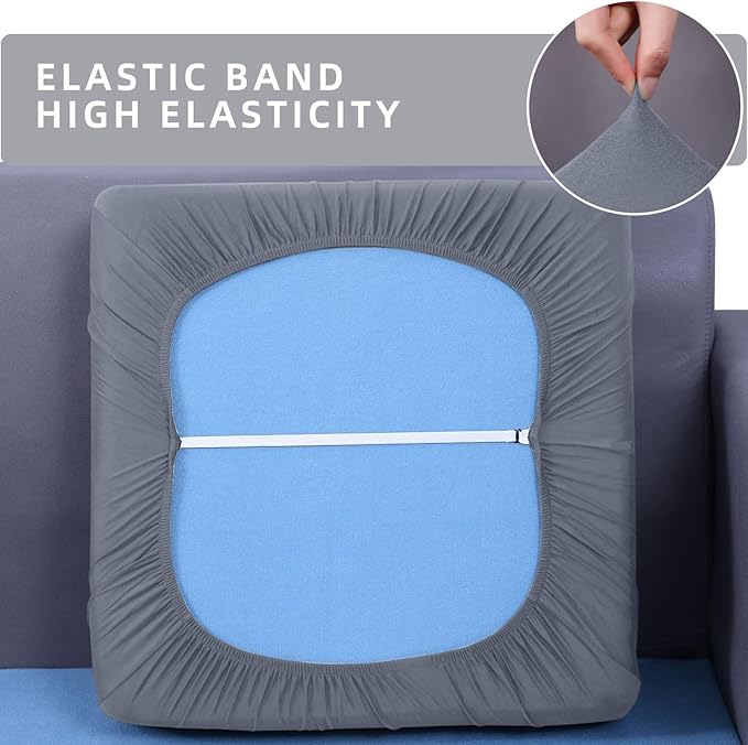 hyha Waterproof Couch Cushion Covers, Sectional Sofa Slipcovers Washable, L Shape Chaise Dog Couch Covers for Sectional Sofa, Universal Furniture Protector (1 Piece for Chaise XL, Grey)