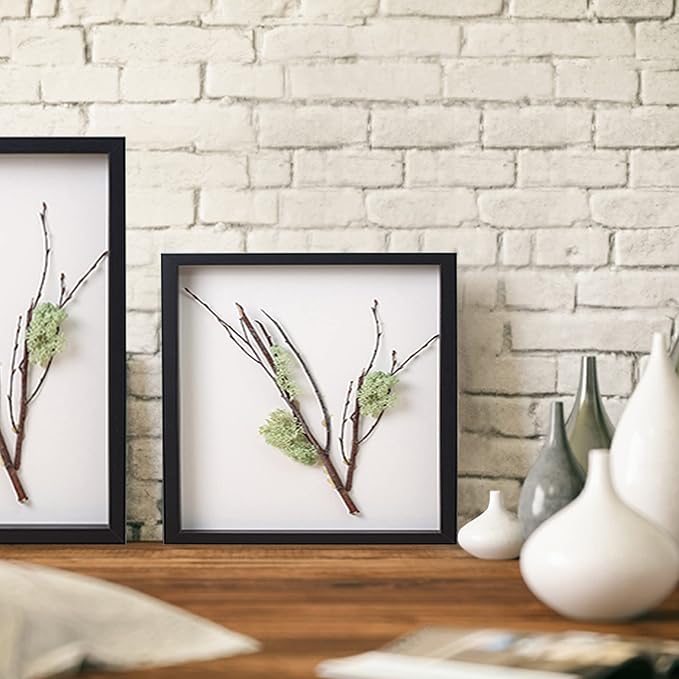 5x5 Small Shadow Box Frame Display Case , Display Case Box for Memorabilia, Medal, Wedding Memories, Crafts, Tickets and Photos, Picture Frame for Wall and Tabletop (6packs-Black, 5x5)