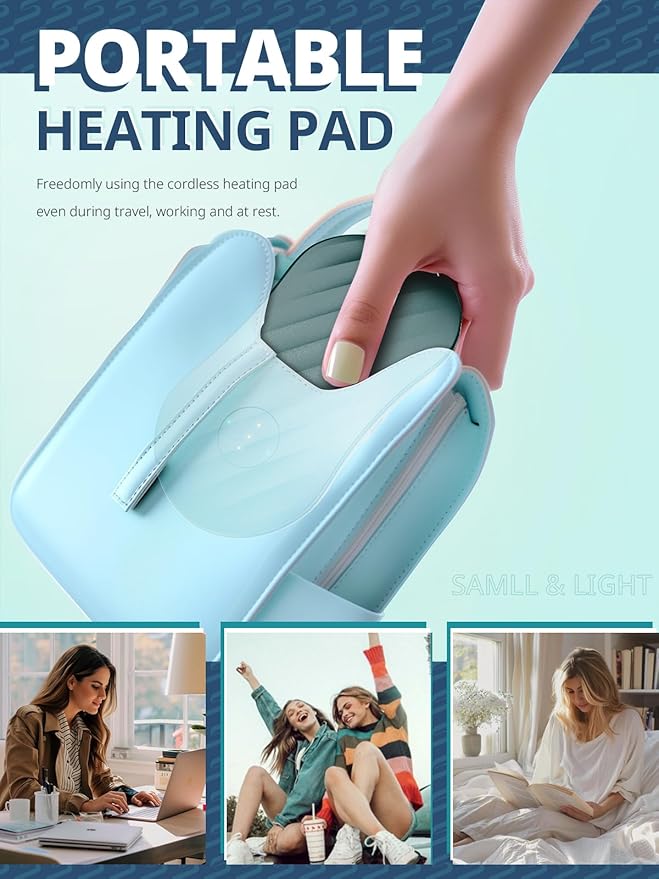 Slimpal Portable Heating Pad for Cramps, FSA HSA Eligible, Rechargeable Electric Heat Belt for Period Pain Relief, Menstrual Heated Pad Gifts for Women Her Girls, Dark Green