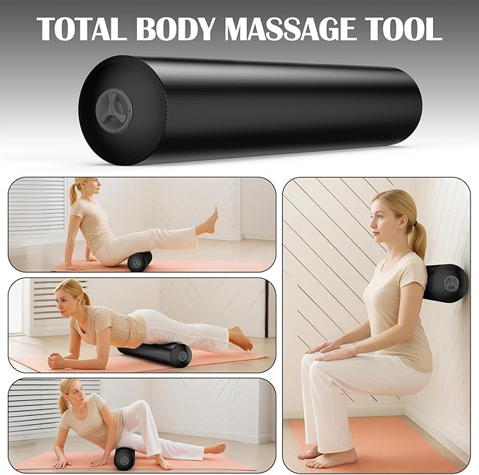 Inflatable Foam Roller for Physical Therapy, Back Pain, Muscle Massage, Deep Tissue and Leg Stretch, Back Roller with Adjustable Firmness for Travel, Exercise, Yoga, Pilates, Workout and Gym 36" x 6"